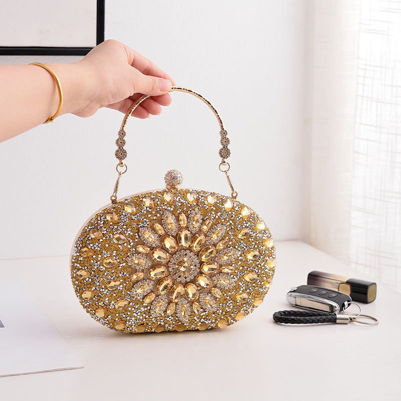 Wholesale Diamond Set Banquet Color Luxury Banquet Fashion Water Diamond Handbag